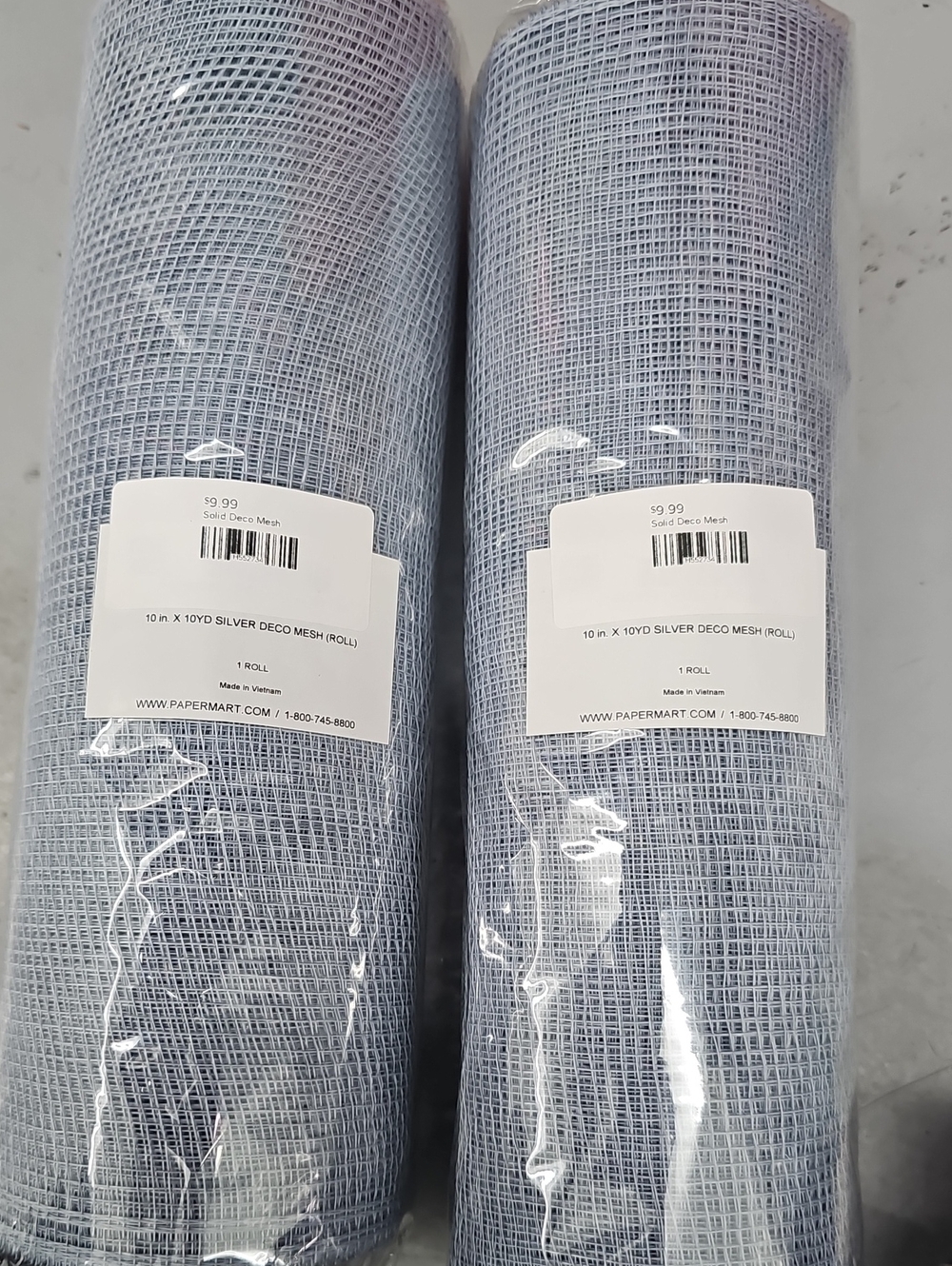 Silver Deco Mesh Roll - Silver, 2 Rolls